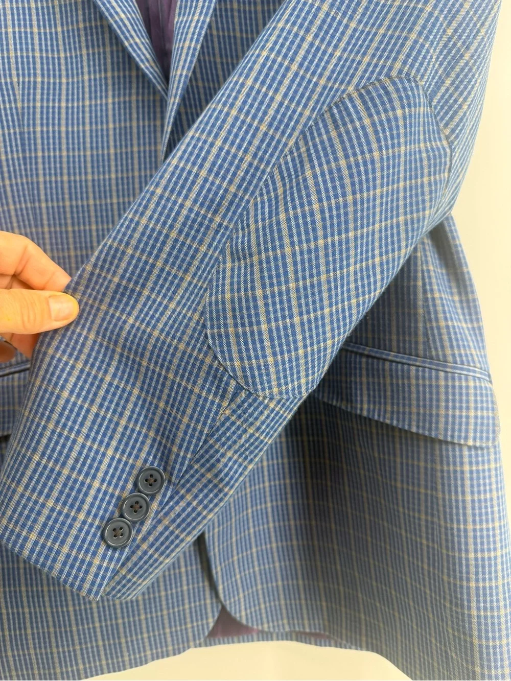 Boys Light Blue Plaid Blazer SZ 17 R By The Princeton Boys Collection